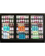 Blizzard BAR3SL 3 Door Bottle Cooler - Sliding Doors Black