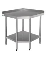 Vogue Stainless Steel Corner Table 600mm - CB907 - Size: 800(W) x 600(D) x 960(H)mm