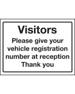 Visitors sign in at reception . 300x400mm W/M