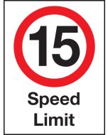 15 mph speed Limit . 600x400mm W/M