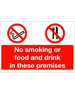 No smoking, food or drink in these premises. 150x200mm S/A