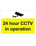 24 hour CCTV in operation. 400x600mm. Exterior