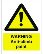 Warning Anti Climb Paint. 400x600mm. Exterior