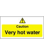 Caution very hot water. 100x200mm. S/A