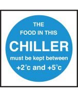 Chiller temperature. 100x100mm. Self Adhesive Vinyl