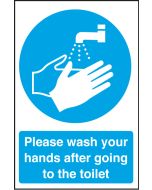 Wash your hands after going to the toilet. 300x200mm. S/A