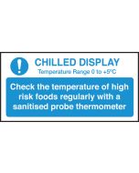 Check chilled display temperature guide notice. 100x200mm. S/A