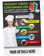 A4 Personalised Prevent cross Contamination Notice. S/A. Pack of 20