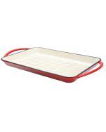 Red Cast Iron Skillet Pan 32 x 21 x 3.5 cm Sunnex CSTKF24R