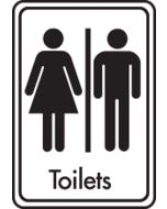 Toilets symbol with text. Black on white. F/M