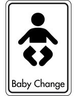 Baby change symbol with text. Black on white. F/M