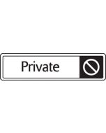 Private with symbol. Black on white. F/M