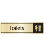 Toilets with symbol. Black on gold. F/M