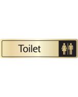 Toilet with symbol. Black on gold. F/M