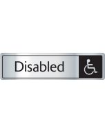 Disabled with symbol. Black on silver. F/M