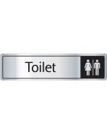 Toilet with symbol. Black on silver. F/M