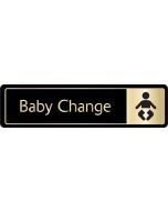 Baby Change with symbol. Gold on black. F/M