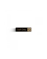 Staff Only with Symbol Door Sign - Gold on black