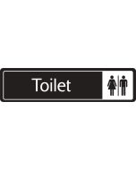 Toilet with symbol. White on black. F/M