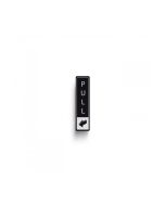 Door Sign - Pull Vertical With Symbol - White On Black