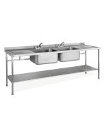 Parry Double Bowl Double Drainer Sink - Stainless Steel  L1800 x W600 x W900 - SINK1860DBDD