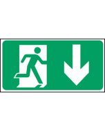 Exit man arrow down. 150x300mm F/P