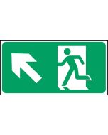 Exit man arrow up left 150x300mm P/L