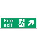 Fire exit arrow up right. 150x450mm F/P