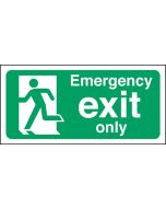 Emergency exit only man Left. 150x300mm S/A