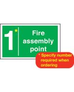 Fire assembly point with number. 400x600mm E/R