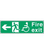 Exit disabled arrow left. 150x450mm S/A