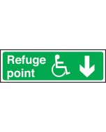 Refuge point disabled arrow down. 150x450mm  P/L