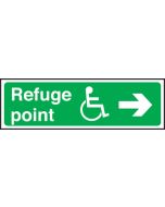 Refuge point disabled arrow right. 150x450mm F/P