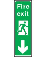 Portrait fire exit down. 450x150mm  F/P