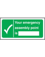 Your emergency assembly point is. 150x300mm F/B