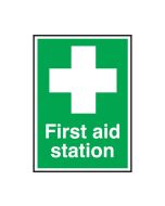 First Aid Station Sign 150x100mm Self Adhesive