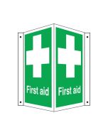 First Aid Symbol & Text Projecting Sign 300x220x170mm 