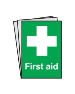 First Aid Text & Symbol Notices. Pack of 10