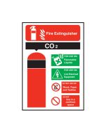 Co2 Fire Extinguisher Equipment Sign 200x140mm