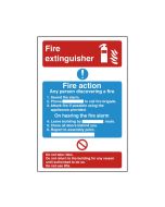 Dual Fire Extinguisher & Fire Action Safety Sign 300x200mm