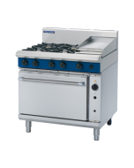 Blue Seal Evolution - 4 Burner Range, 300mm Griddle with Gas Convection Oven 900mm G56C - Natural Gas