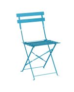 Bolero Pavement Style Steel Chairs Seaside Blue (Pack of 2)  GK982