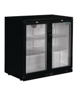 Polar GL012 Back Bar Cooler with Hinged Doors in Black 198Ltr