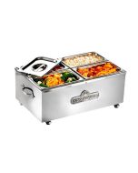 King Edward BM2V/SS - Wet or Dry 1/1 GN Traditional Bain Marie - Stainless Steel