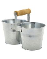 Galvanised Steel Combi Serving Buckets 10cm Ø - Genware