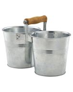 Galvanised Steel Combi Serving Buckets 12cm Ø - Genware