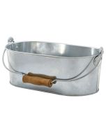 Galvanised Steel Oval Table Caddy 28x15.5x10cm - Genware