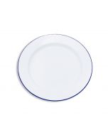 Enamel Round Plate Blue & White 25.5cm