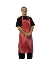 Butcher Stripe Apron Red