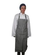 Chef's / Waiter's Bib Apron Black & White Stripe